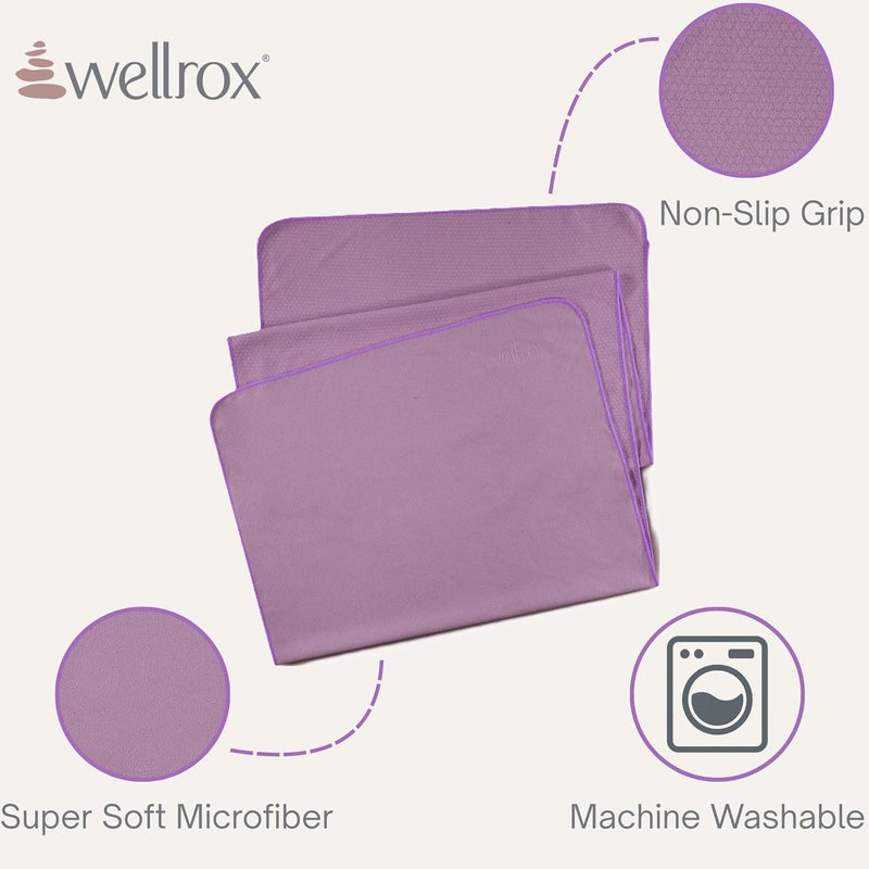 Wellrox Microfiber Yoga Mat Towel with Grip – Ultra Absorbent, Super Soft, and Quick Dry Hot Yoga Towel Non Slip for Pilates, Bikram, and Fitness Workouts (74” x 26”, Lavender) - Image 2